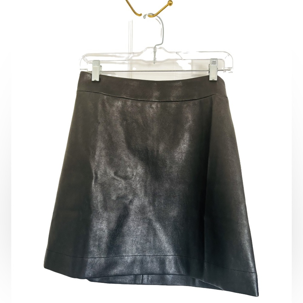 Faux-leather A-line mini skirt